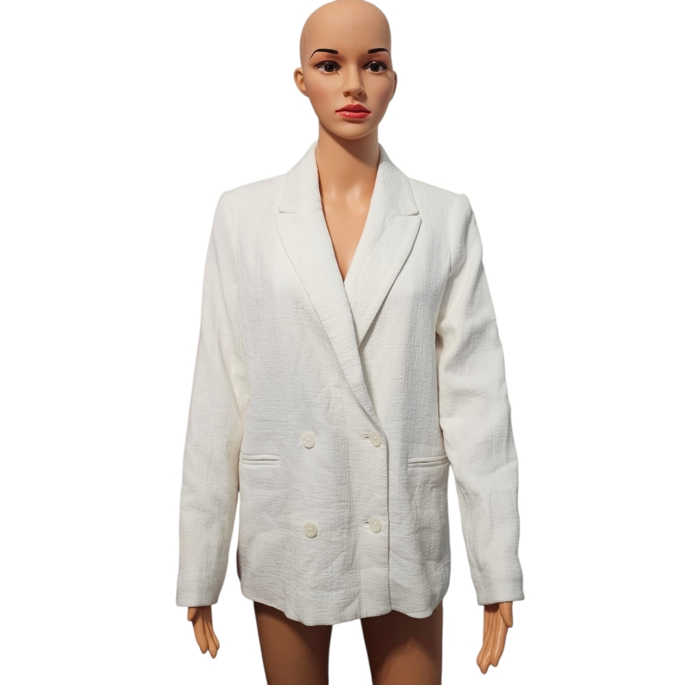 Banana Republic Linen Blend Double-Breated Blazer Suit Jacket Office Siren Sz 2